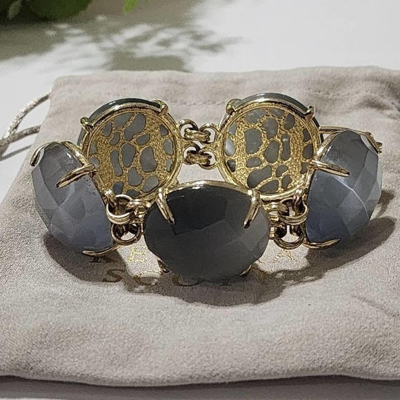 Kendra Scott Cassie‎ Bracelet Grey Slate and gold plated - Picture 2 of 8